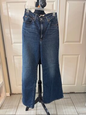 Levi's Dark Blue High-Rise Wide Leg Jeans